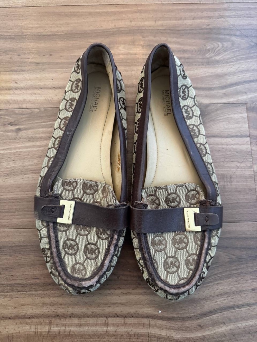 Michael Kors Fulton Moc Moccasins in Brown & Beige